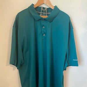 Reebok Golf Men's 4XLT Big & Tall Teal Short Sleeve  Lightweight Polo Shirt